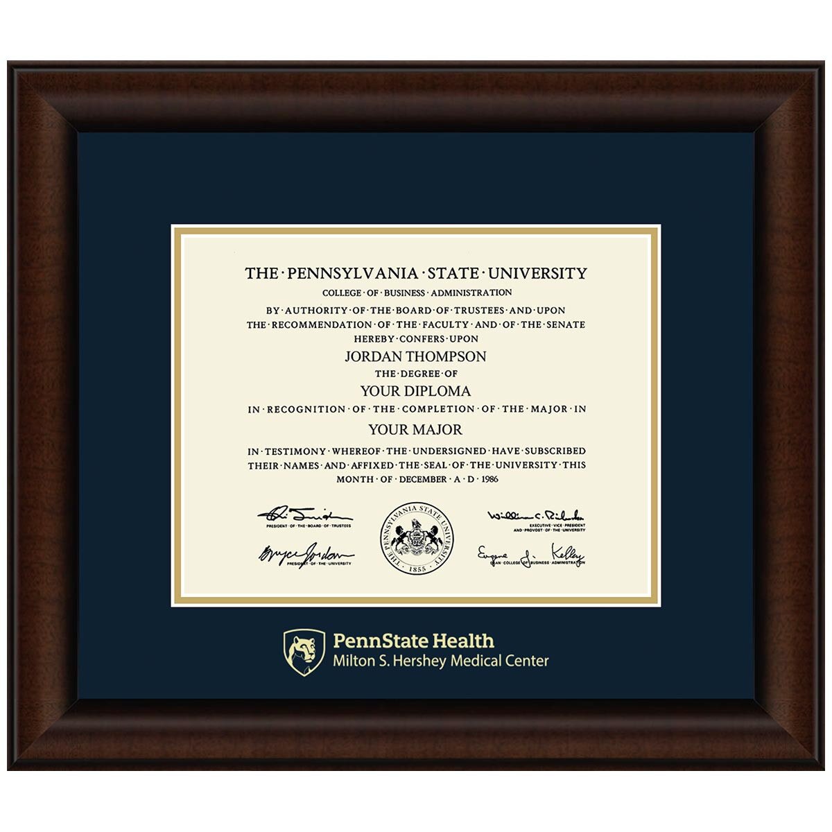#105 Penn State Health certificate frame Lenox (Walnut)